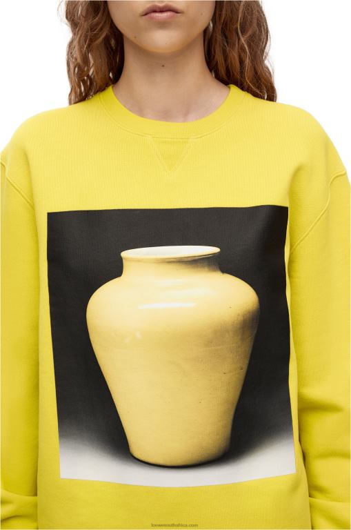 Loewe Men Ceramic print sweatshirt in cotton 206XF818 Yellow