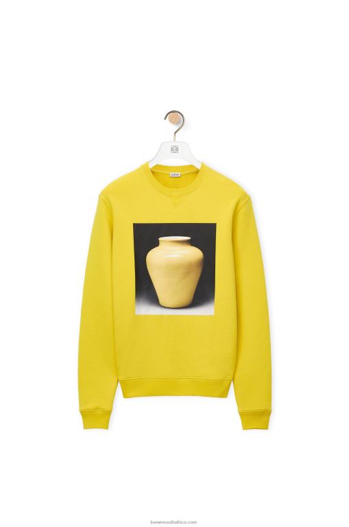 Loewe Men Ceramic print sweatshirt in cotton 206XF818 Yellow