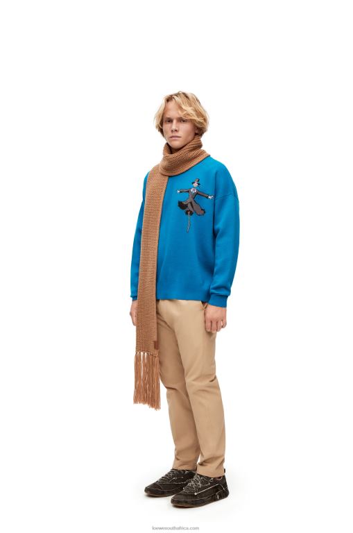 Loewe Men Turnip Head sweater in wool 206XF1026 Cerulean Blue