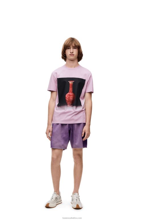Loewe Men Ceramic print T-shirt in cotton 206XF819 Lilac