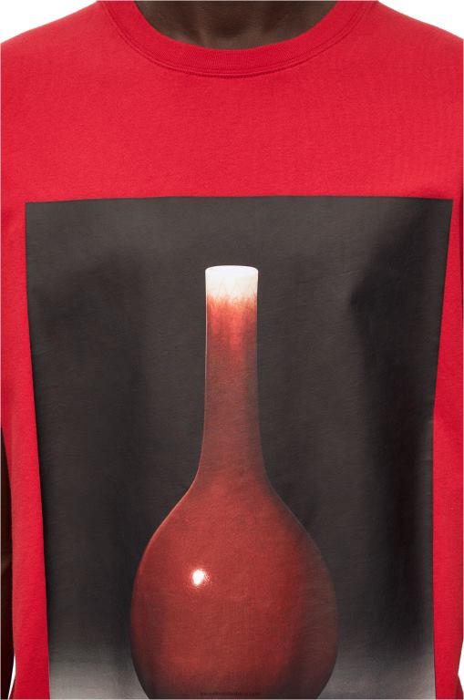 Loewe Men Ceramic print T-shirt in cotton 206XF821 Red