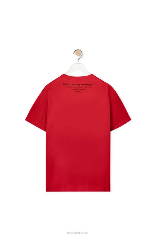 Loewe Men Ceramic print T-shirt in cotton 206XF821 Red