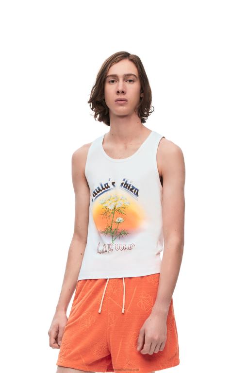 Loewe Men Fennel tank top in cotton 206XF782 White/Multicolor