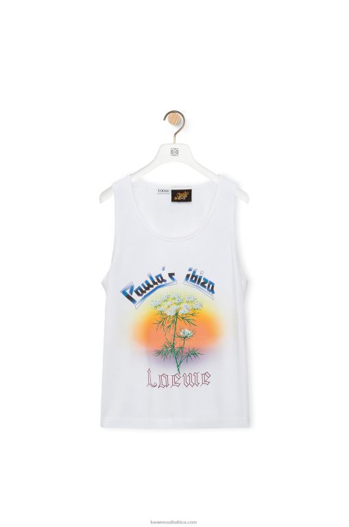 Loewe Men Fennel tank top in cotton 206XF782 White/Multicolor