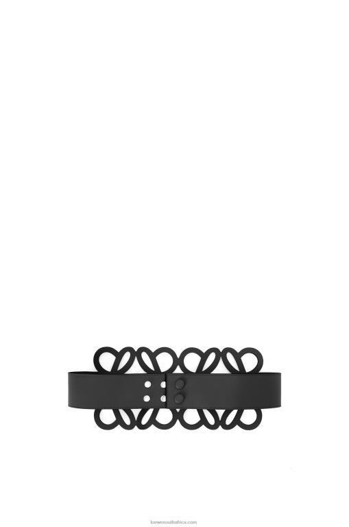 Loewe Women Anagram cut out belt in calfskin 206XF1157 Black