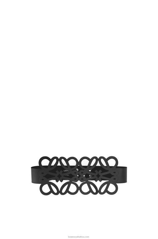 Loewe Women Anagram cut out belt in calfskin 206XF1157 Black