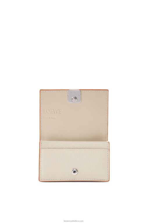 Loewe Women Anagram business cardholder in pebble grain calfskin 206XF1349 Light Ghost