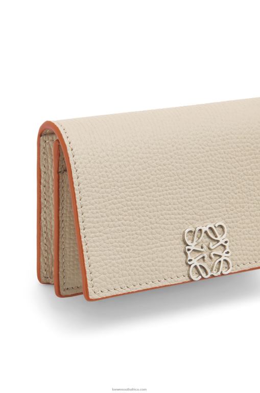 Loewe Women Anagram business cardholder in pebble grain calfskin 206XF1349 Light Ghost