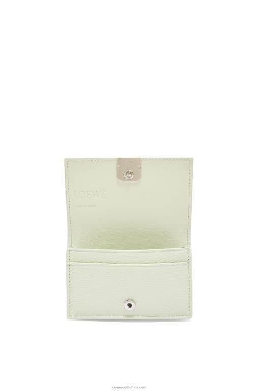 Loewe Women Anagram business cardholder in pebble grain calfskin 206XF1350 Light Celadon