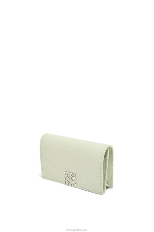 Loewe Women Anagram business cardholder in pebble grain calfskin 206XF1350 Light Celadon