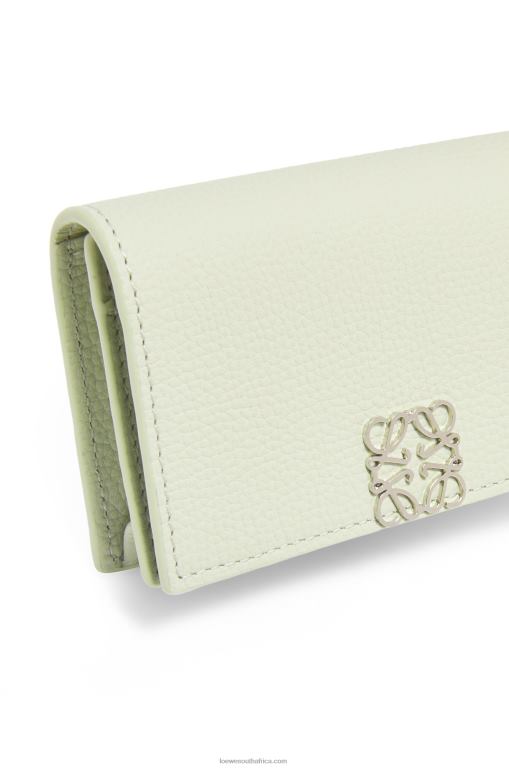 Loewe Women Anagram business cardholder in pebble grain calfskin 206XF1350 Light Celadon