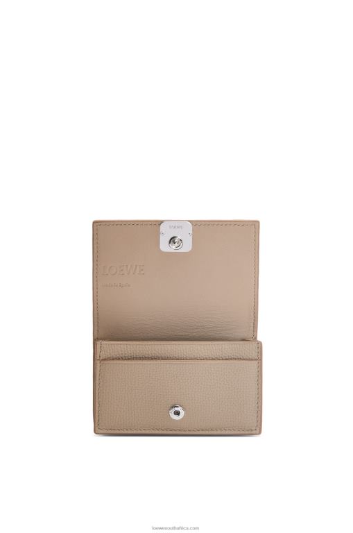 Loewe Women Anagram business cardholder in pebble grain calfskin 206XF1351 Sand