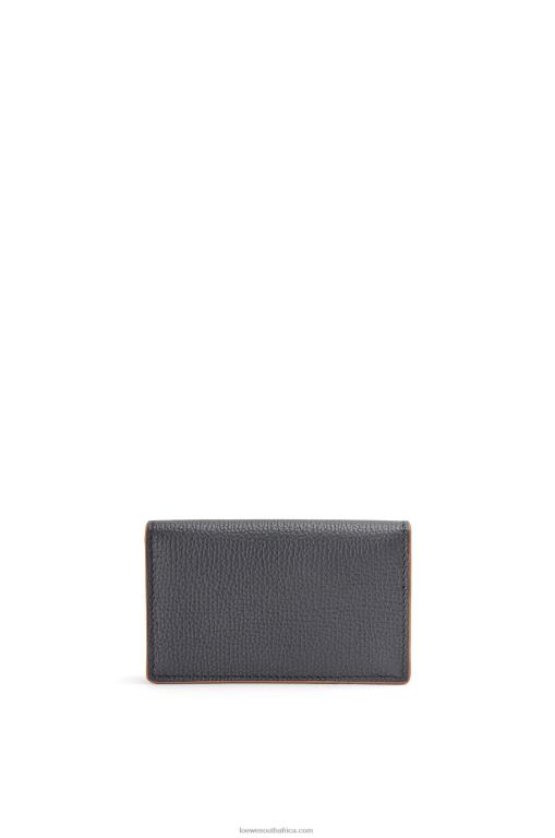 Loewe Women Anagram business cardholder in pebble grain calfskin 206XF1352 Black