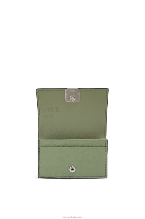 Loewe Women Anagram business cardholder in pebble grain calfskin 206XF1373 Rosemary