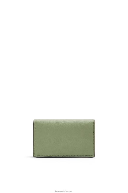 Loewe Women Anagram business cardholder in pebble grain calfskin 206XF1373 Rosemary
