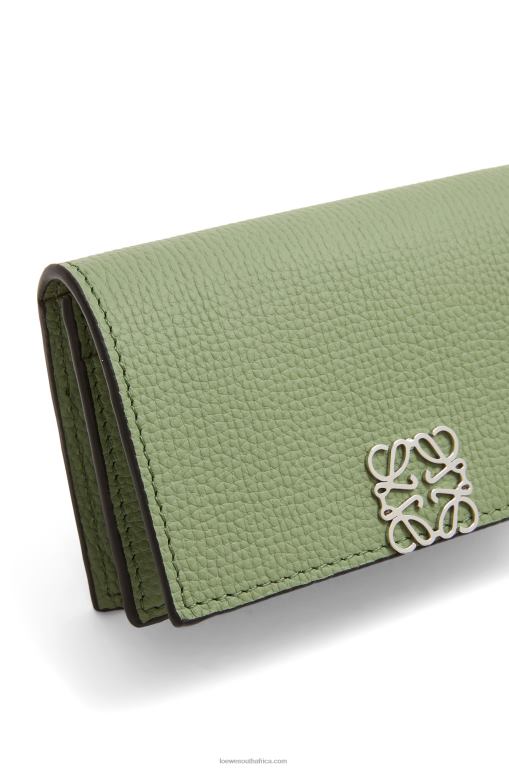 Loewe Women Anagram business cardholder in pebble grain calfskin 206XF1373 Rosemary