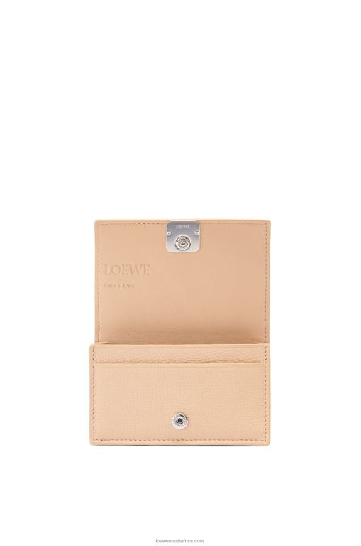 Loewe Women Anagram business cardholder in pebble grain calfskin 206XF1375 Nude