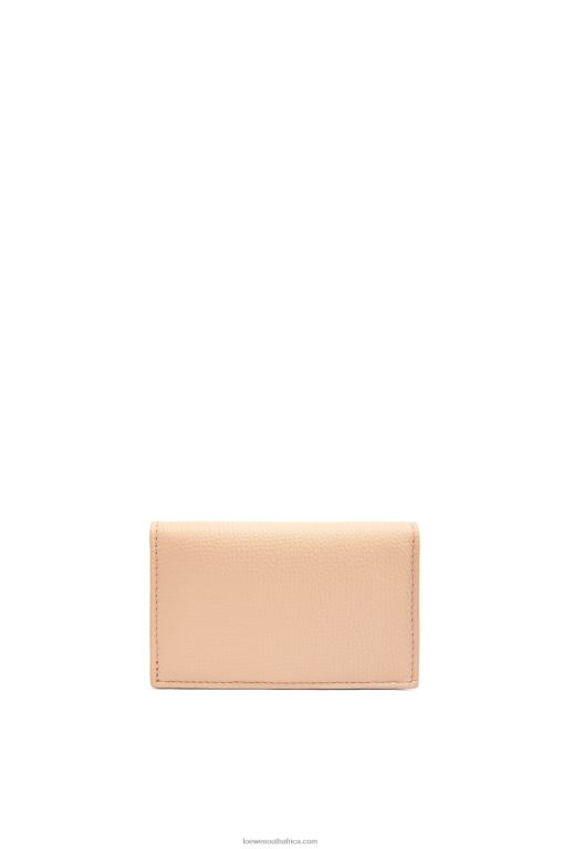 Loewe Women Anagram business cardholder in pebble grain calfskin 206XF1375 Nude