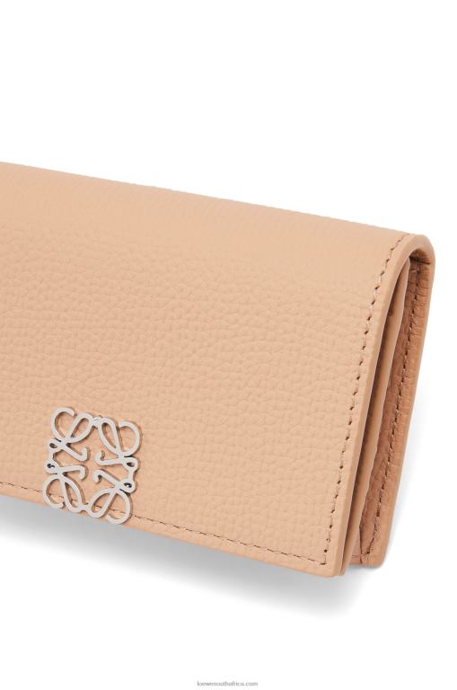 Loewe Women Anagram business cardholder in pebble grain calfskin 206XF1375 Nude