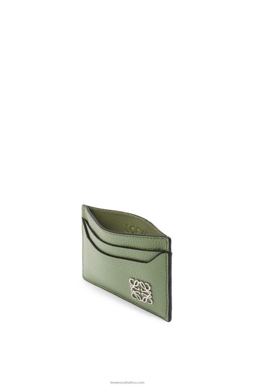 Loewe Women Anagram plain cardholder in pebble grain calfskin 206XF1355 Rosemary