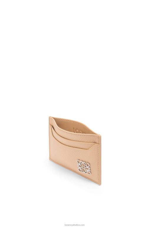 Loewe Women Anagram plain cardholder in pebble grain calfskin 206XF1403 Nude