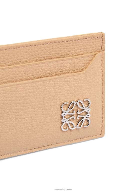 Loewe Women Anagram plain cardholder in pebble grain calfskin 206XF1403 Nude