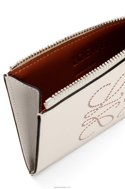 Loewe Women Brand coin cardholder in classic calfskin 206XF1420 Light Oat/Tan