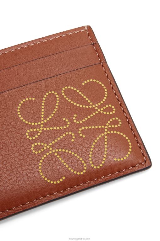 Loewe Women Brand plain cardholder 206XF1388 Tan/Ochre