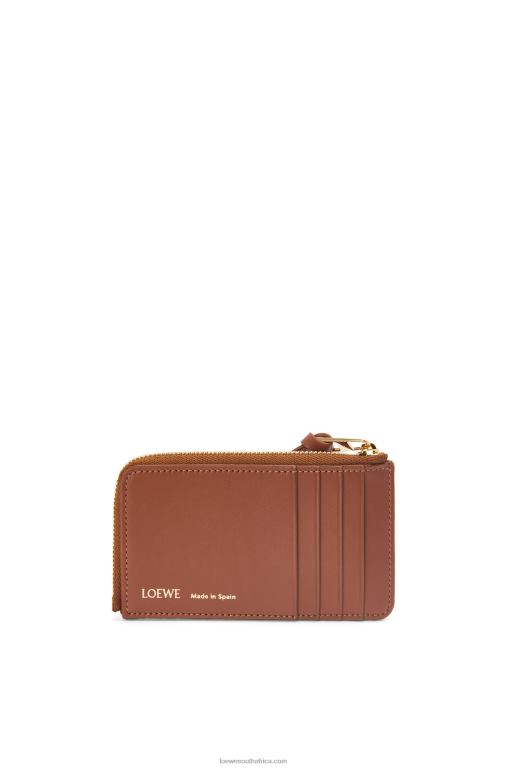 Loewe Women Coin cardholder in jacquard and calfskin 206XF1389 Tan/Pecan