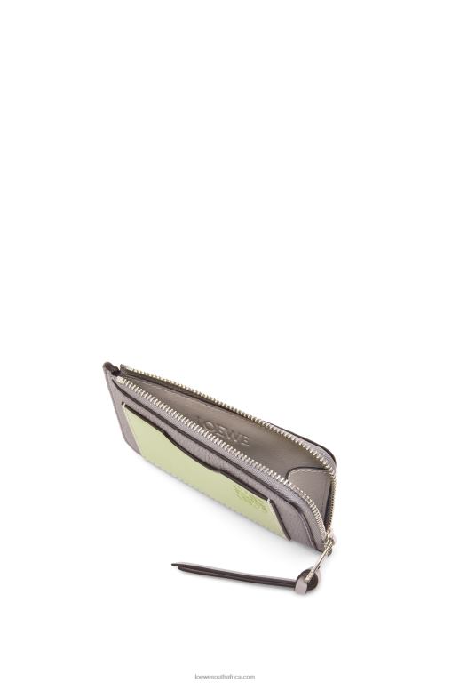 Loewe Women Coin cardholder in soft grained calfskin 206XF1336 Pearl Grey/Light Pale Green