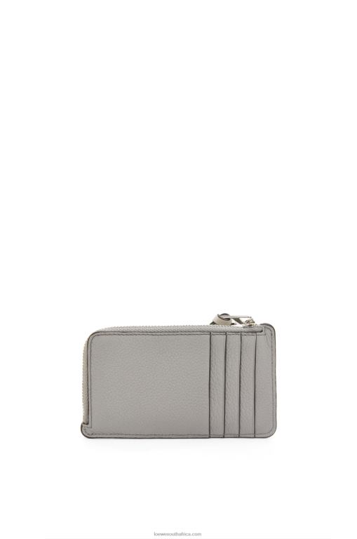 Loewe Women Coin cardholder in soft grained calfskin 206XF1336 Pearl Grey/Light Pale Green