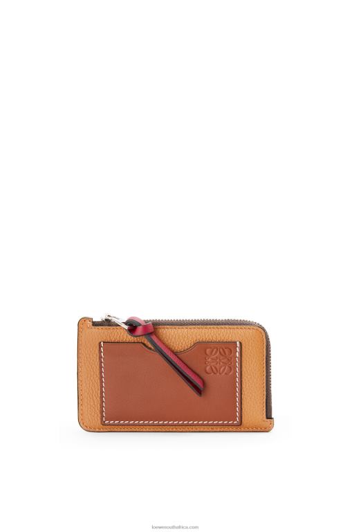 Loewe Women Coin cardholder in soft grained calfskin 206XF1340 Light Caramel/Pecan