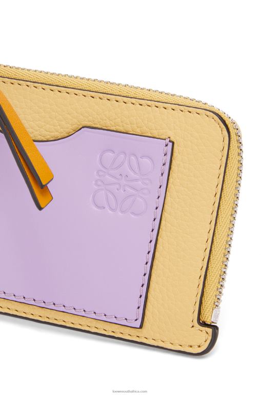 Loewe Women Coin cardholder in soft grained calfskin 206XF1341 Dark Butter/Mauve