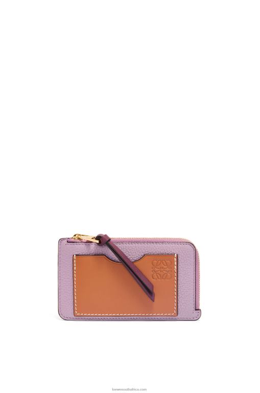Loewe Women Coin cardholder in soft grained calfskin 206XF1342 Dirty Mauve/Tan