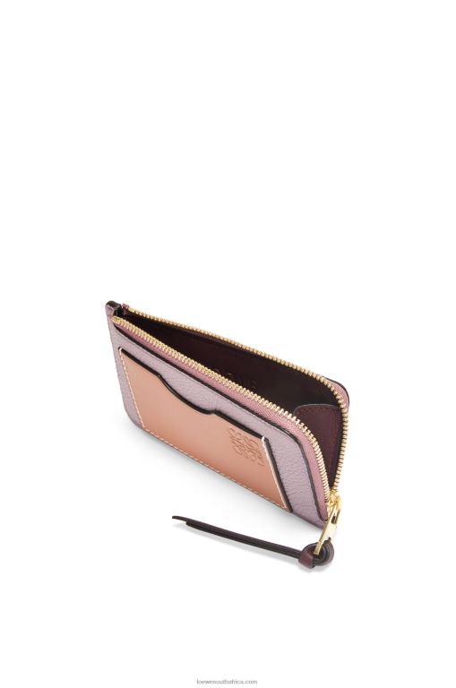 Loewe Women Coin cardholder in soft grained calfskin 206XF1342 Dirty Mauve/Tan