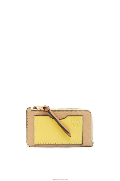 Loewe Women Coin cardholder in soft grained calfskin 206XF1343 Butter/Pale Lemon