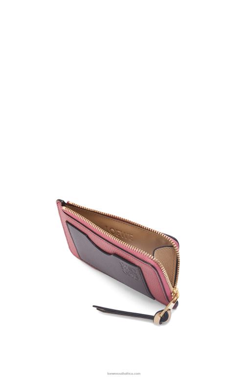 Loewe Women Coin cardholder in soft grained calfskin 206XF1395 Plumrose/Chocolate