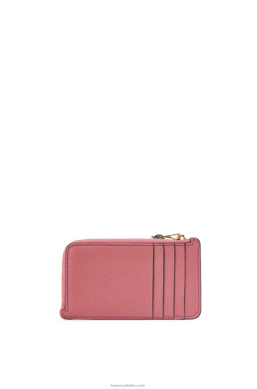Loewe Women Coin cardholder in soft grained calfskin 206XF1395 Plumrose/Chocolate