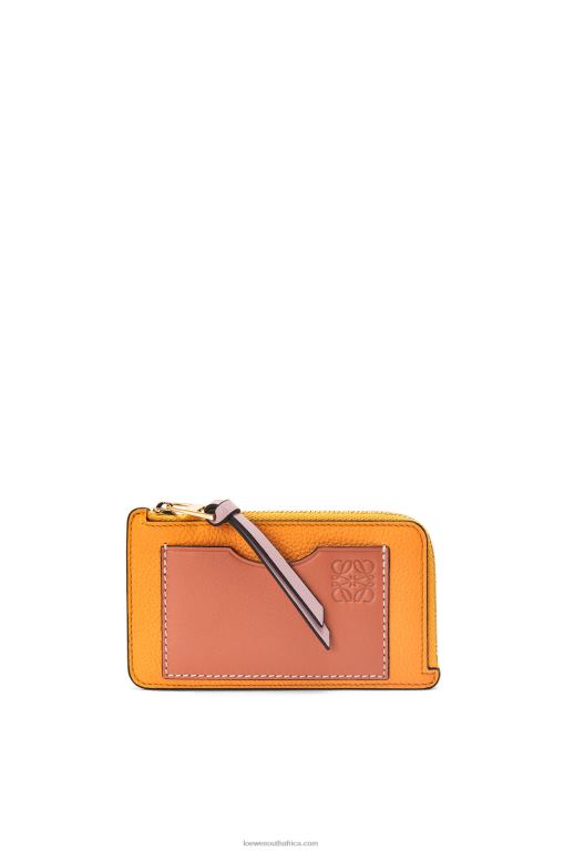 Loewe Women Coin cardholder in soft grained calfskin 206XF1408 Mandarin/Coral Reef