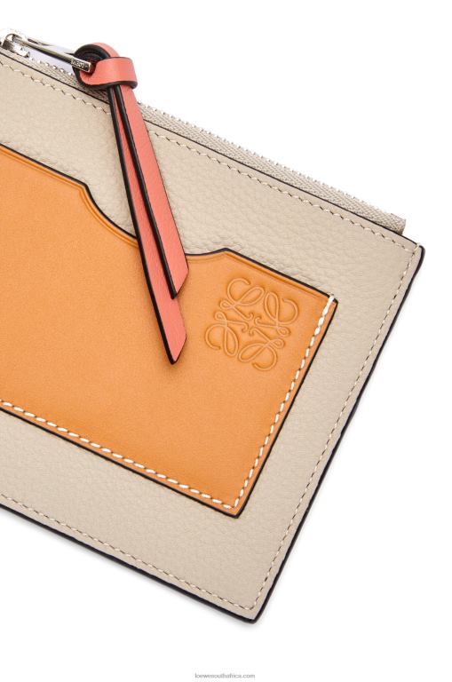 Loewe Women Large coin cardholder in soft grained calfskin 206XF1353 Light Oat/Honey