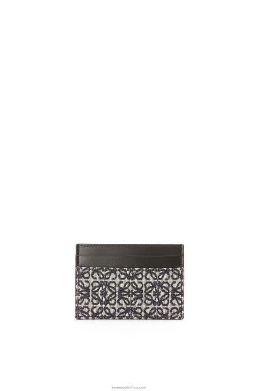 Loewe Women Plain cardholder in jacquard and calfskin 206XF1419 Navy/Black