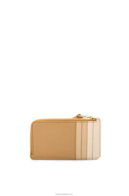 Loewe Women Puzzle coin cardholder in classic calfskin 206XF1326 Angora/Dusty Beige