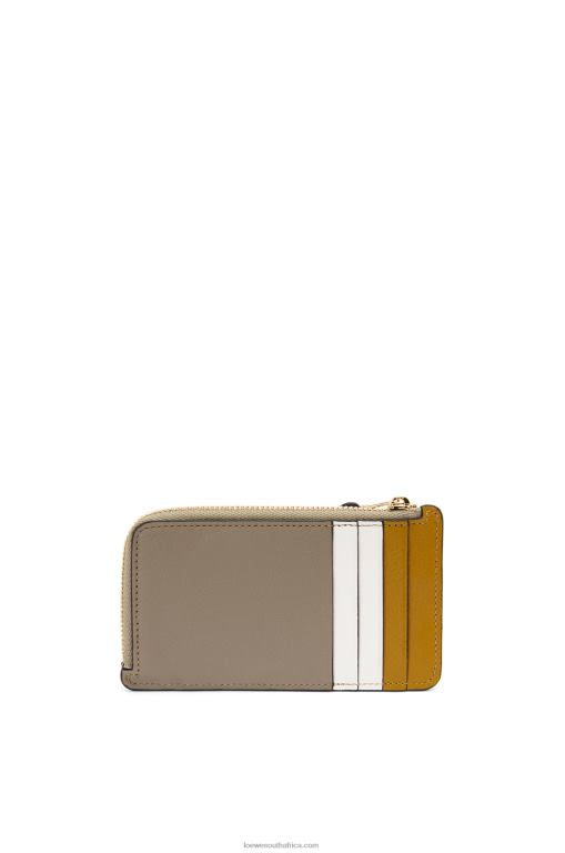 Loewe Women Puzzle coin cardholder in classic calfskin 206XF1406 Ochre/Laurel Green