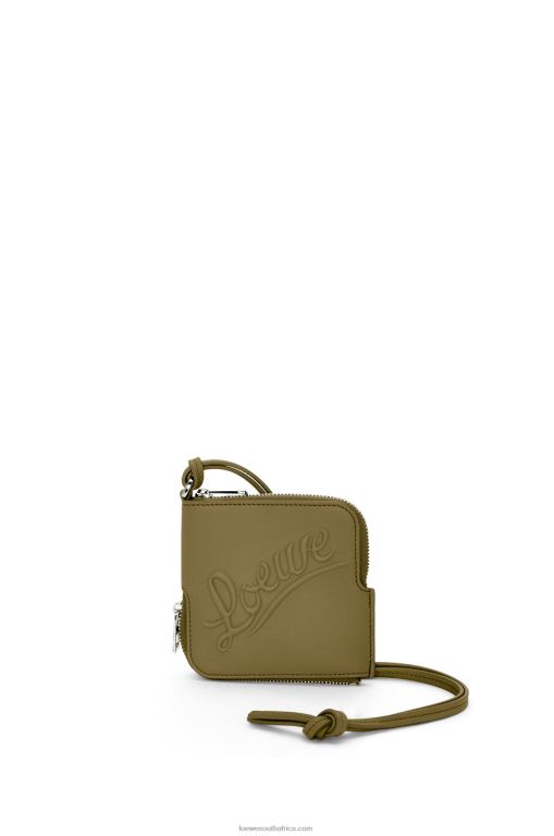 Loewe Women Double coin case in classic calfskin 206XF1334 Olive