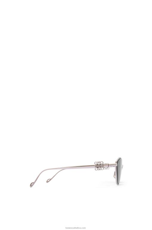 Loewe Women Anagram hexagonal sunglasses in metal 206XF1446 Dark Green