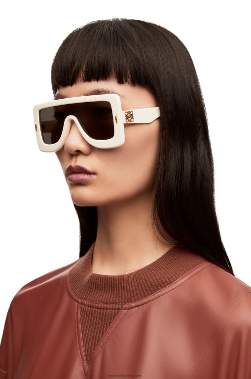 Loewe Women Anagram mask sunglasses in acetate 206XF1473 Ivory