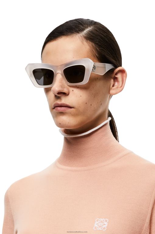 Loewe Women Cateye sunglasses in acetate 206XF1479 Ice White