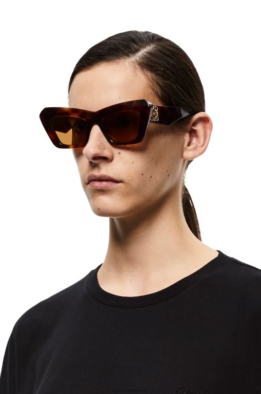 Loewe Women Cateye sunglasses in acetate 206XF1480 Brown Havana