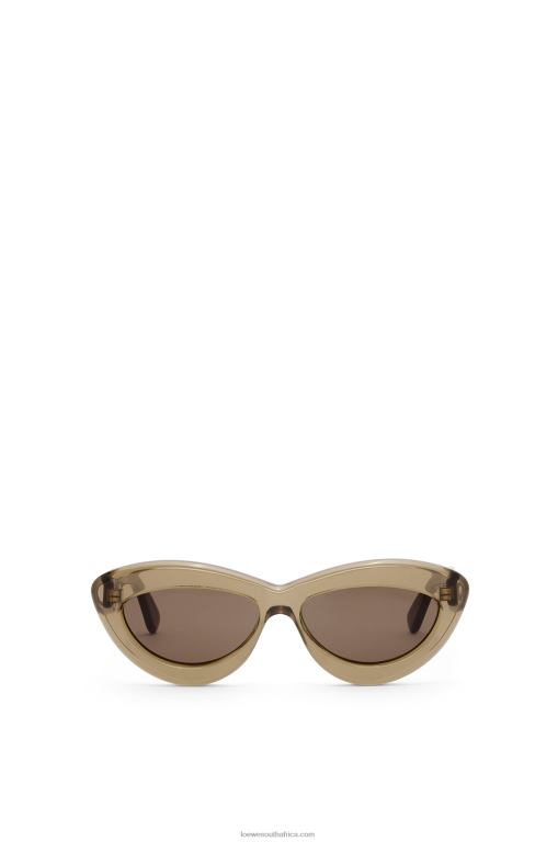 Loewe Women Cateye sunglasses in acetate 206XF1498 Brown Green