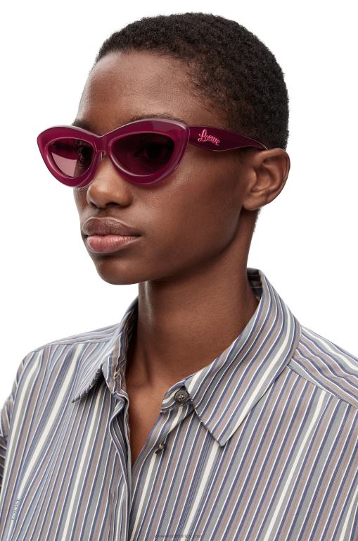 Loewe Women Cateye sunglasses in acetate 206XF1506 Cherry